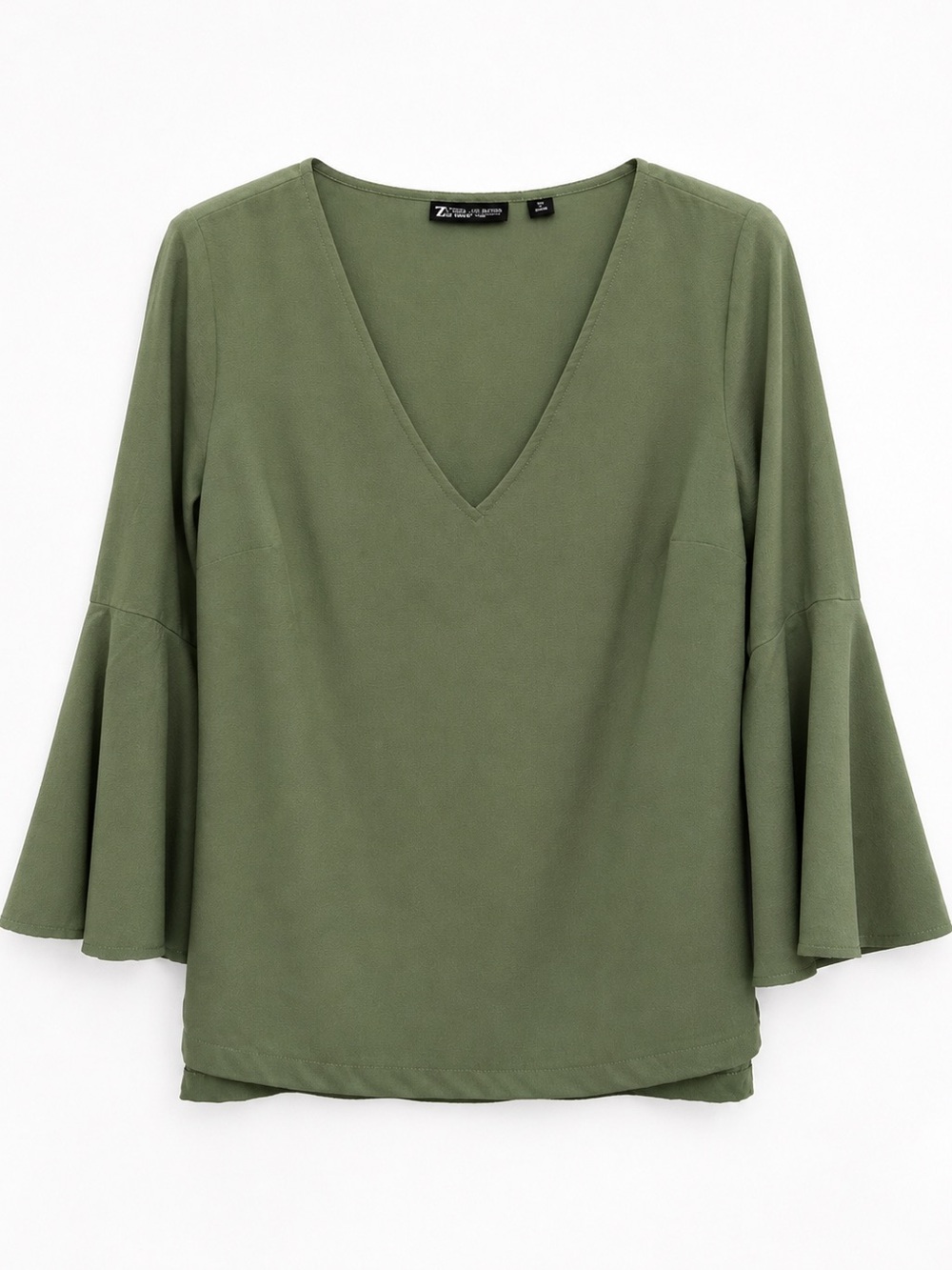 7th Avenue Blouse Tunic Top green size XS bell sleeves